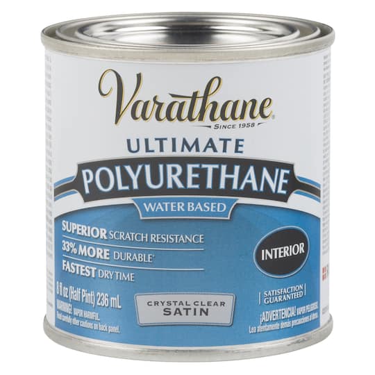 Varathane; Varathane® Ultimate Polyurethane Crystal Clear Satin; Category:Finishes; Image:1